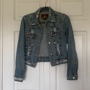 Distressed True Religion Denim Jacket